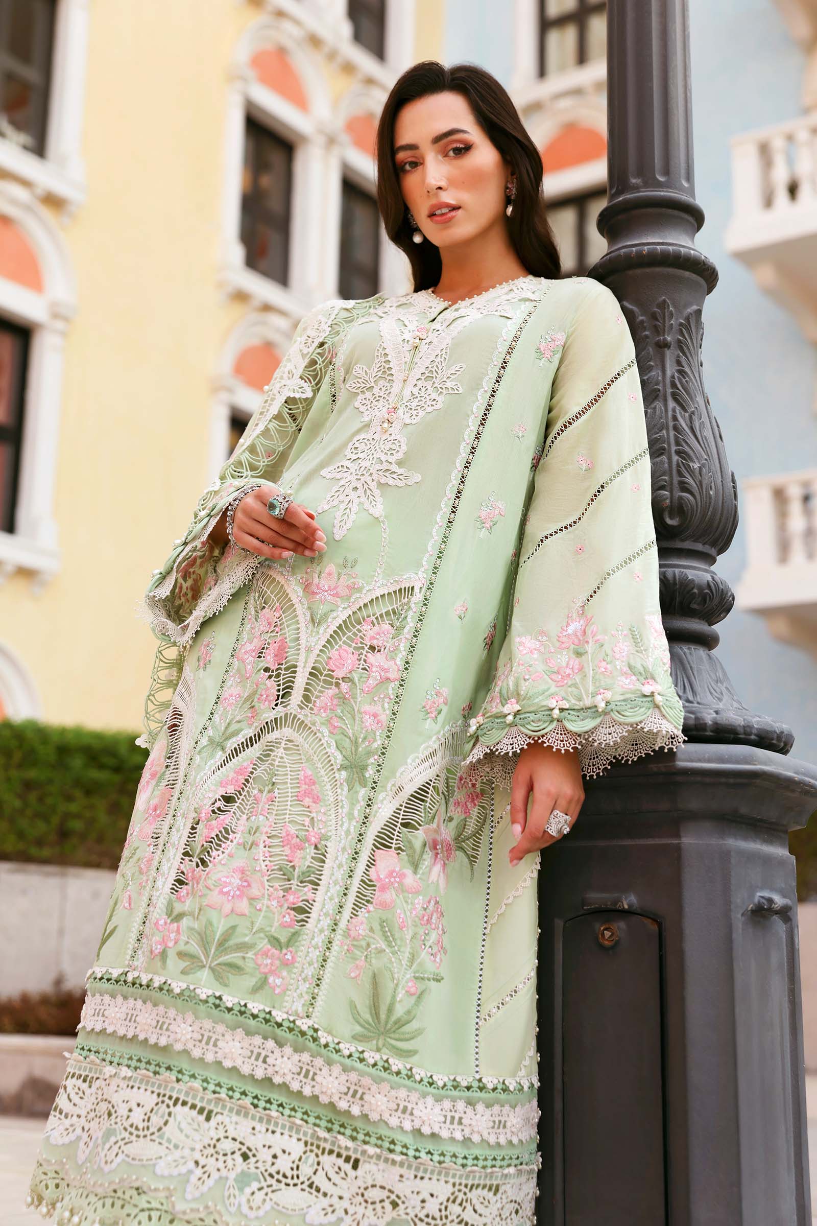 Maria B D-2611-A Style — Mairaz Apple Green Lawn Suit