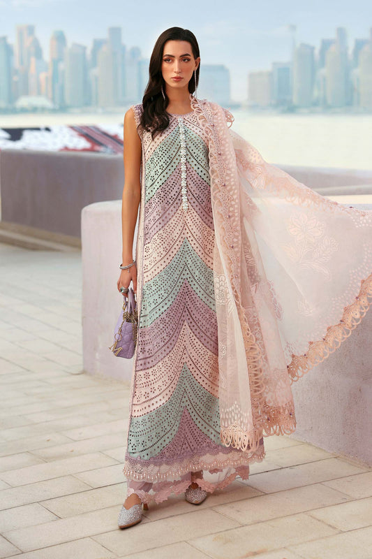 Maria B D-2612-B style — Mairaz lilac three-piece suit reference, view 1 of 7
