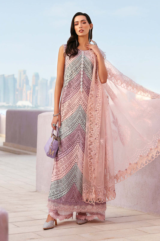 Maria B D-2612-B style — Mairaz lilac three-piece suit reference, view 2 of 7