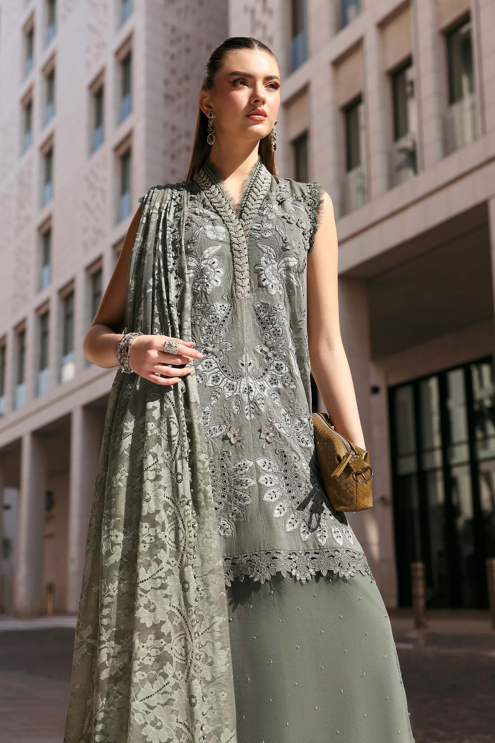 Maria B D-2603-B Style — Mairaz Dusty Blue Lawn Suit