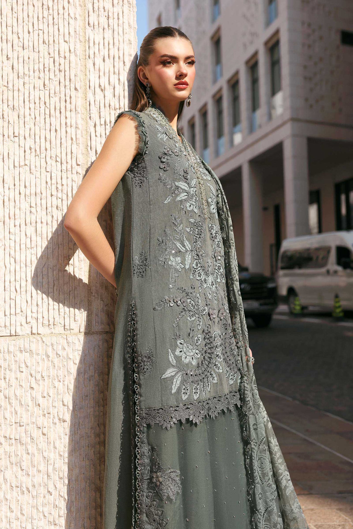 Maria B D-2603-B Style — Mairaz Dusty Blue Lawn Suit
