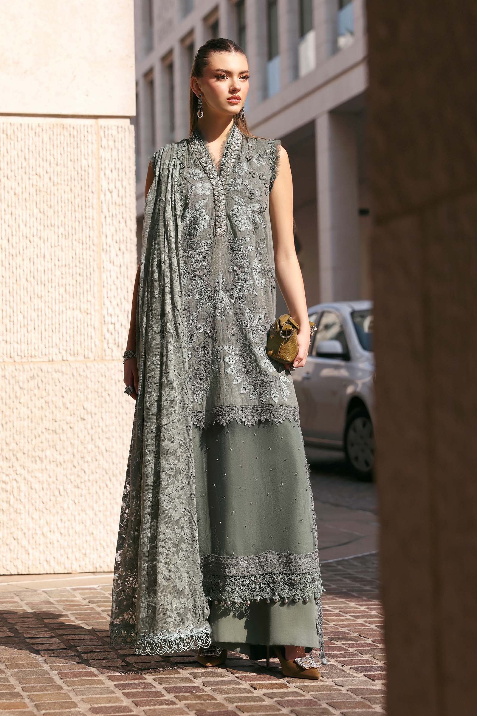 Maria B D-2603-B Style — Mairaz Dusty Blue Lawn Suit