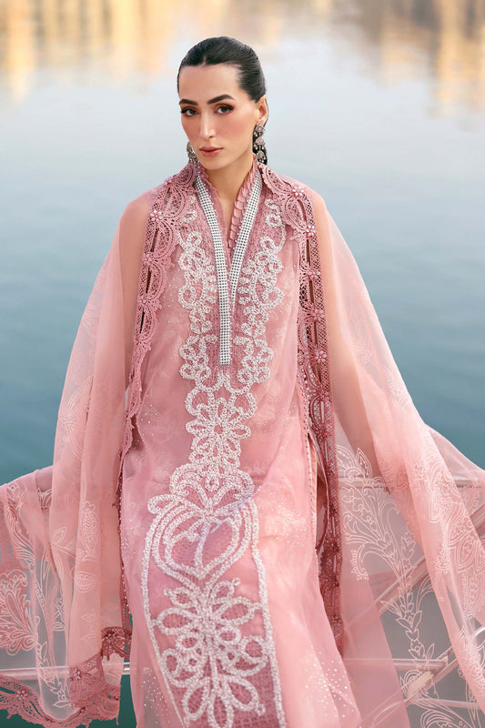 Maria B D-2604-B Style — Mairaz Pink & Off-White Three-Piece Suit