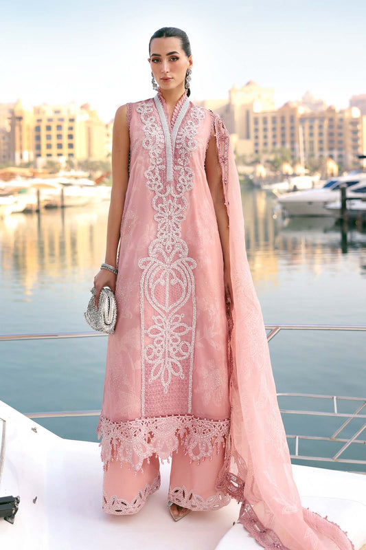 Maria B D-2604-B Style — Mairaz Pink & Off-White Three-Piece Suit