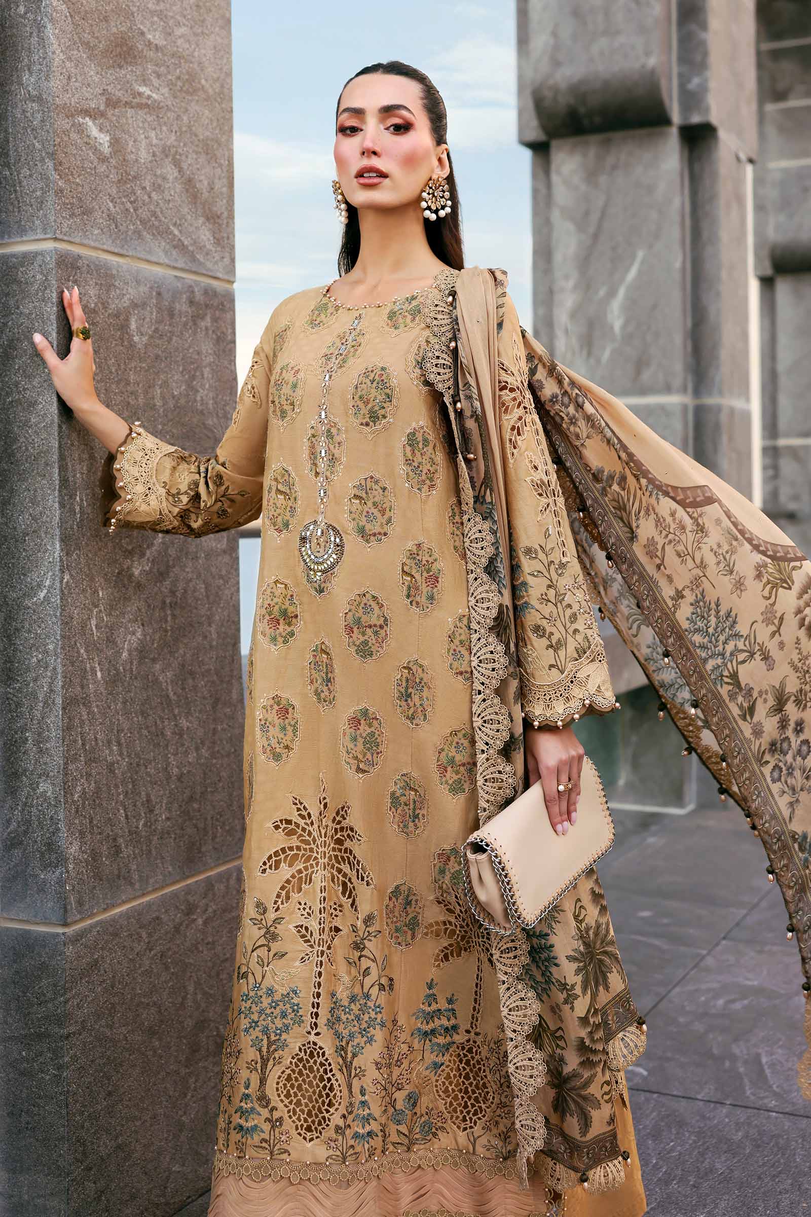 Maria B D-2605-A Style — Mairaz Mustard Lawn Suit