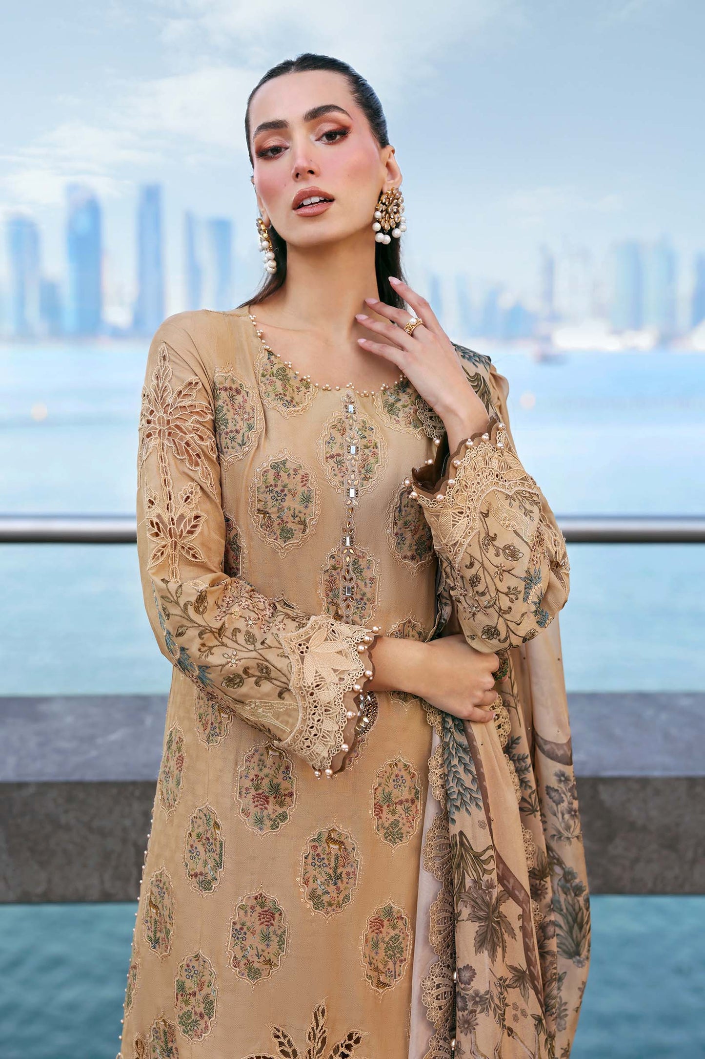 Maria B D-2605-A Style — Mairaz Mustard Lawn Suit