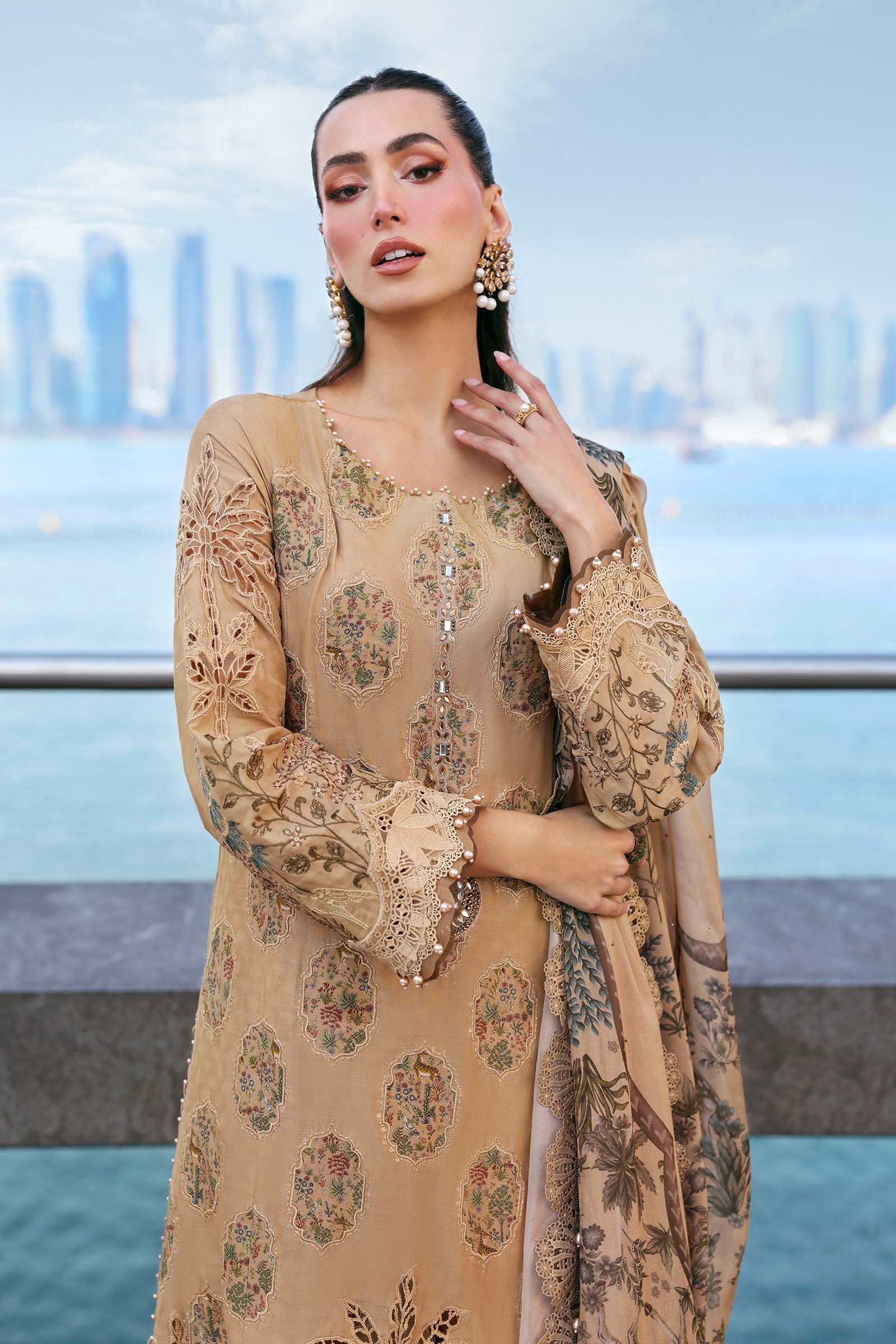 Maria B D-2605-A Style — Mairaz Mustard Lawn Suit