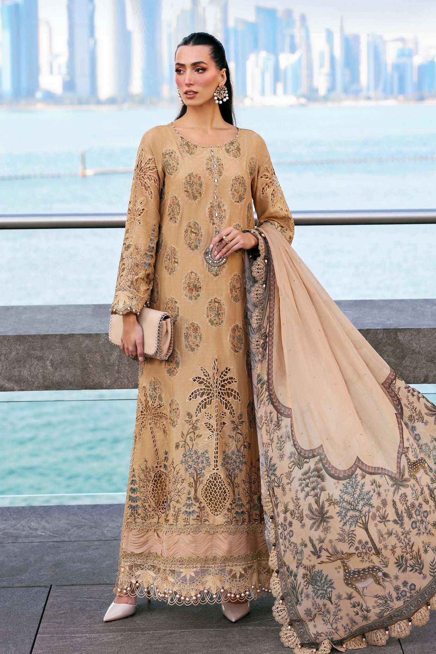 Maria B D-2605-A Style — Mairaz Mustard Lawn Suit