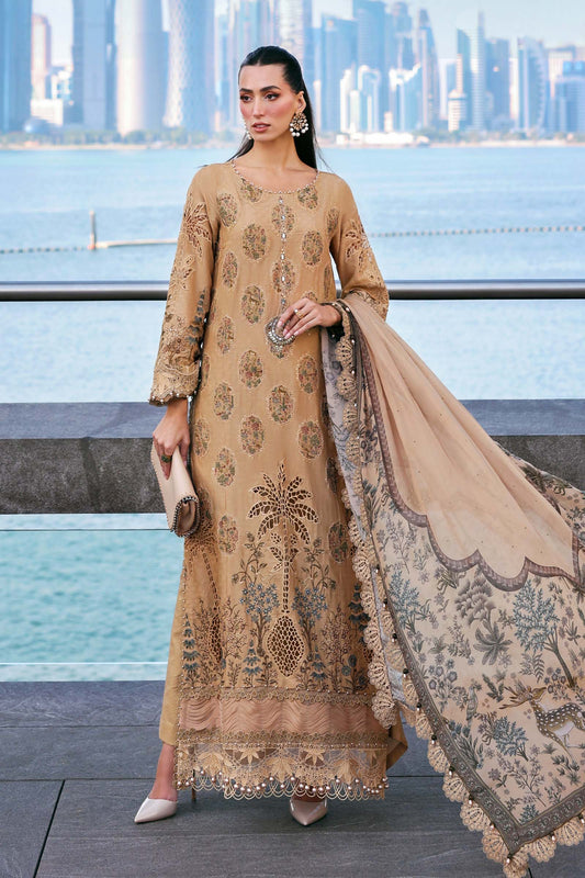 Maria B D-2605-A Style — Mairaz Mustard Lawn Suit