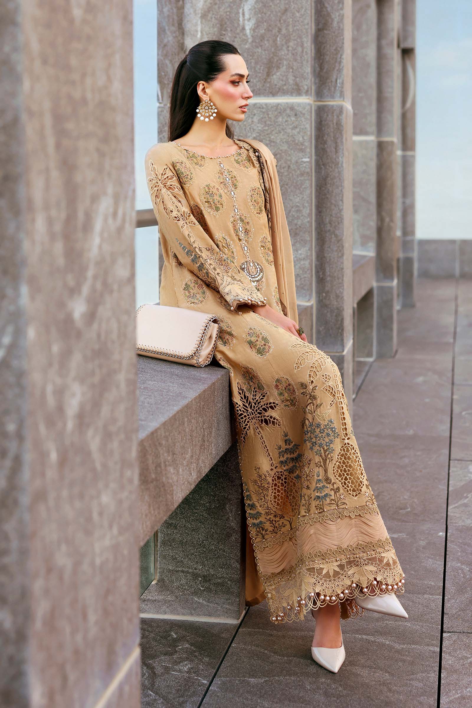 Maria B D-2605-A Style — Mairaz Mustard Lawn Suit