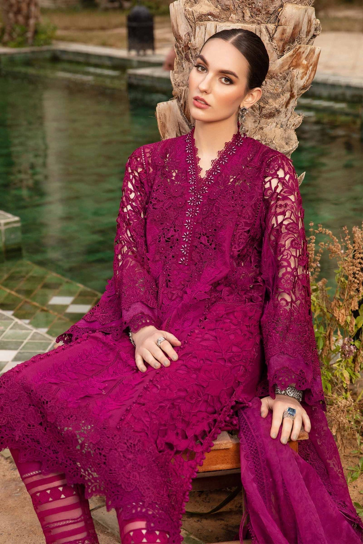 Maria B D-2409-B Style — Mairaz Magenta Lawn Suit