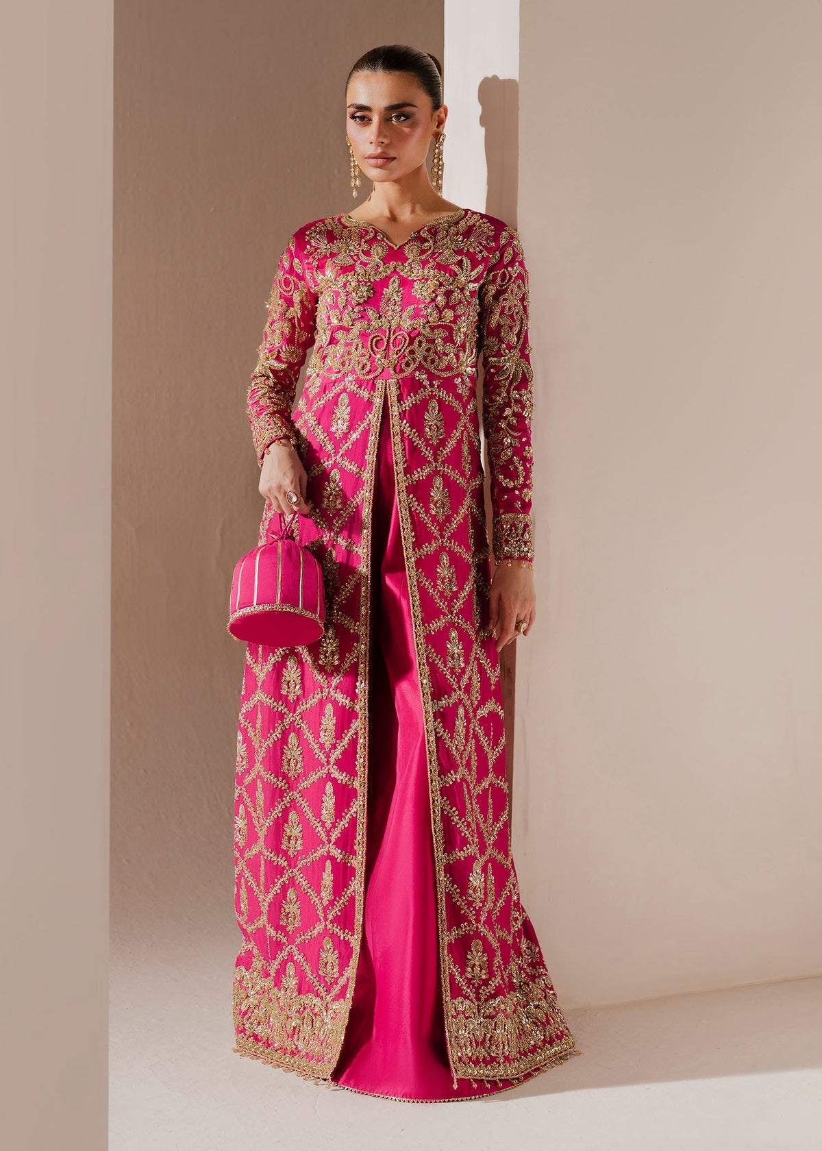 Dastoor Collection Ornella Style — Mairaz Deep Pink Three-Piece Suit