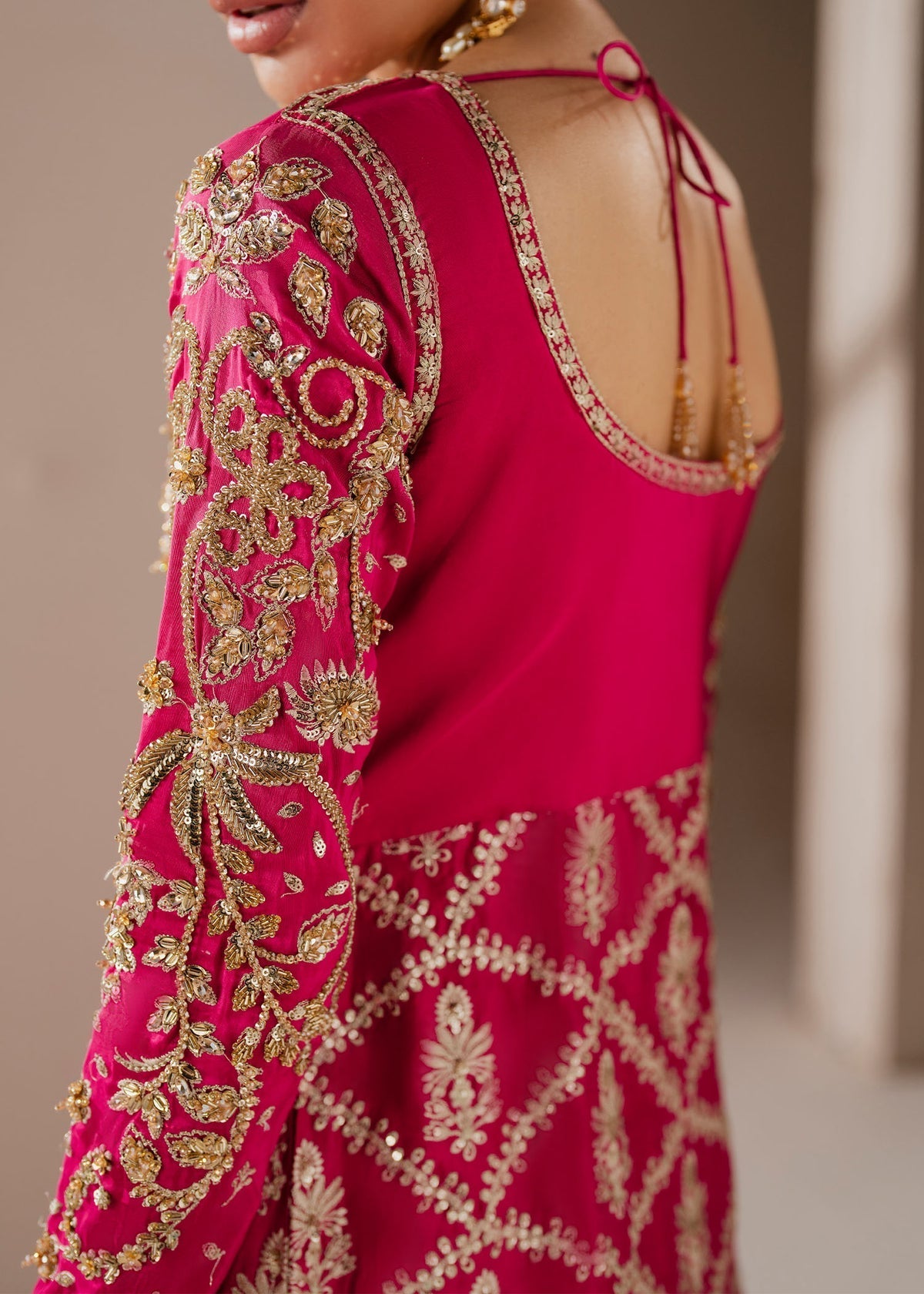 Dastoor Collection Ornella Style — Mairaz Deep Pink Three-Piece Suit