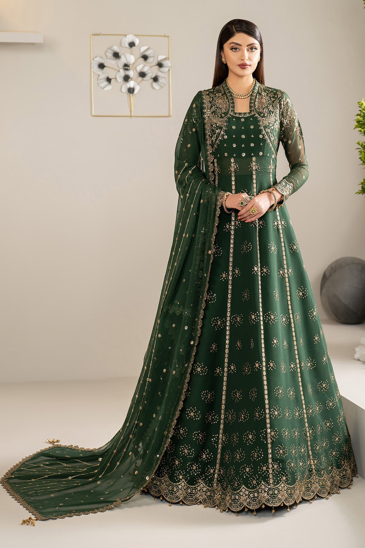 Alizeh Elza Style — Mairaz Emerald Green Wedding Maxi