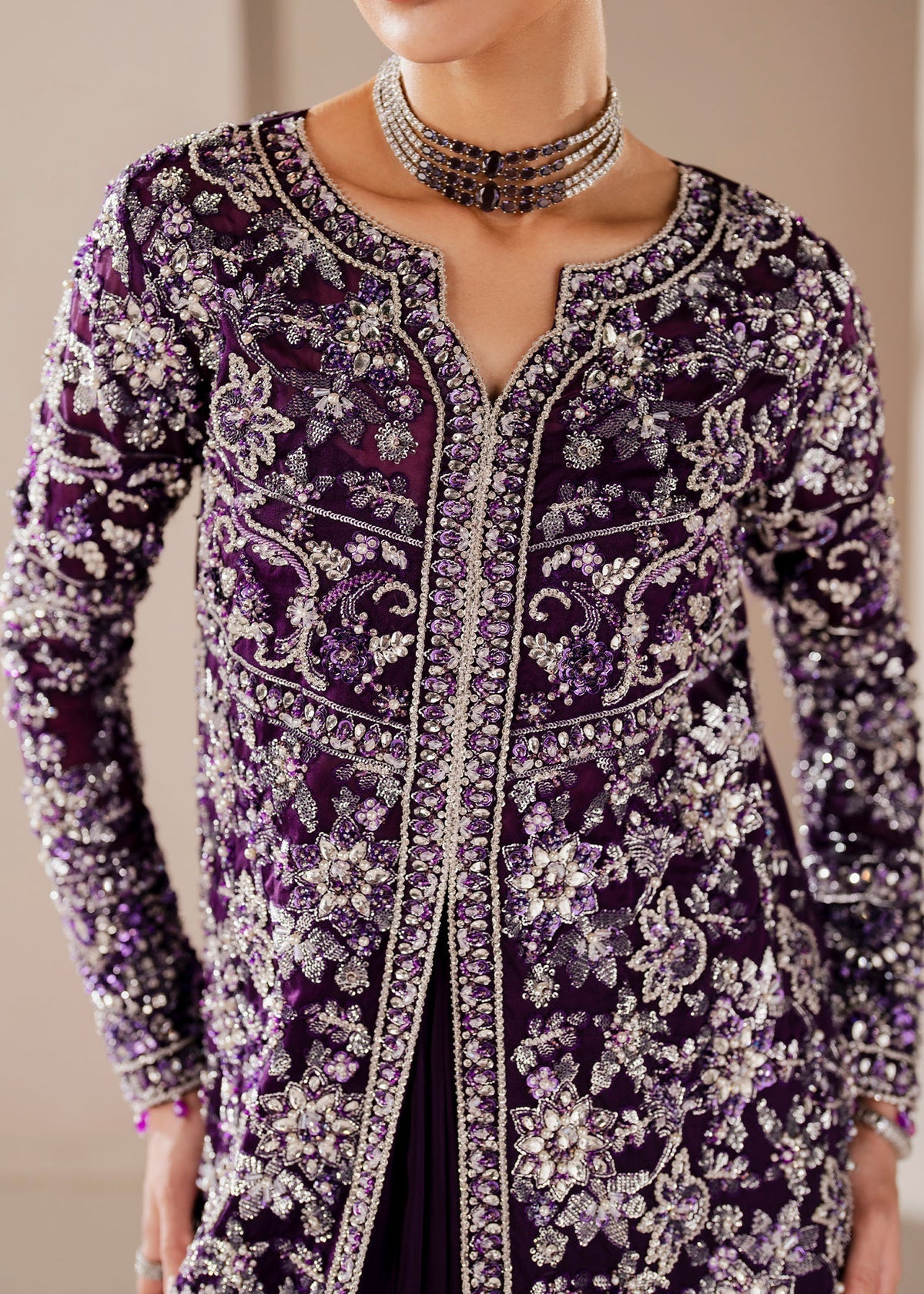Dastoor Collection Aysel Style — Mairaz Purple Three-Piece Suit
