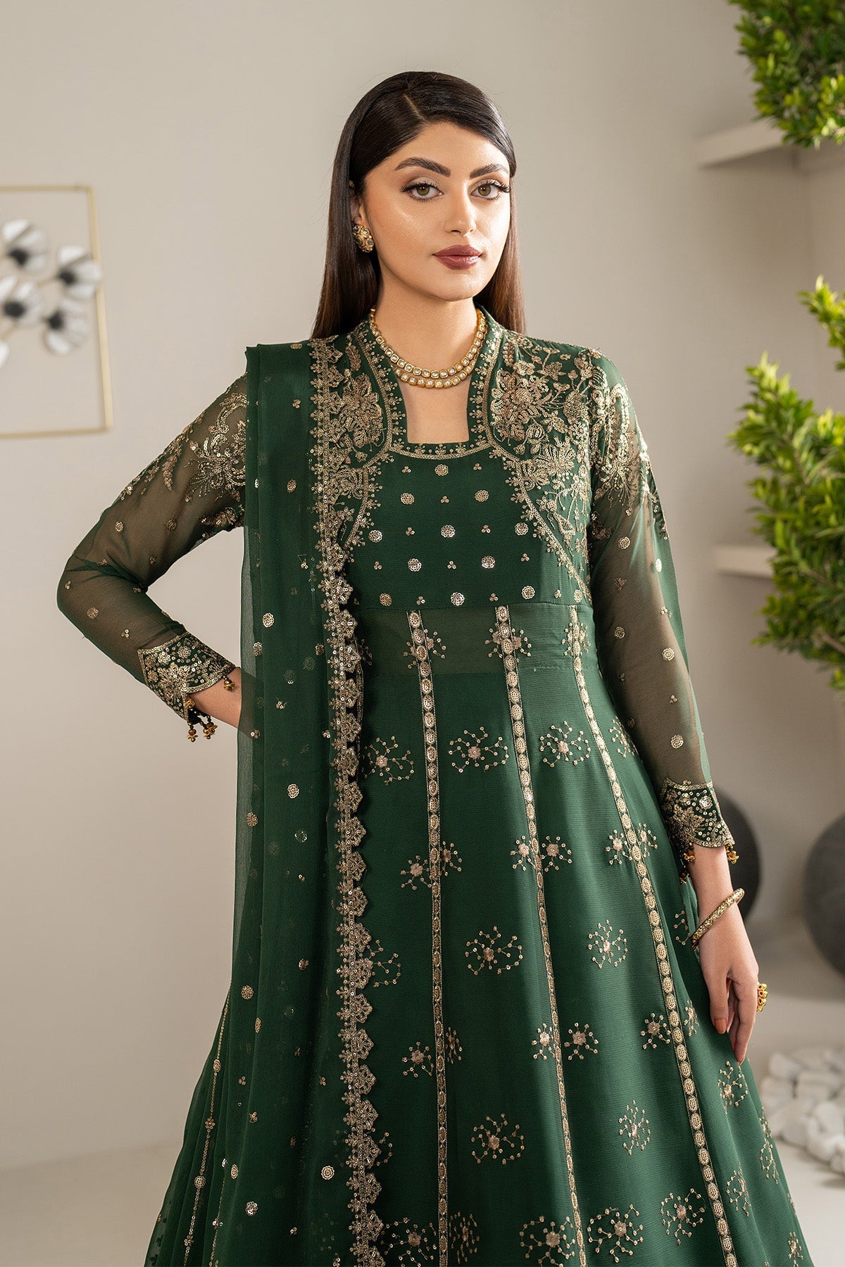 Alizeh Elza Style — Mairaz Emerald Green Wedding Maxi