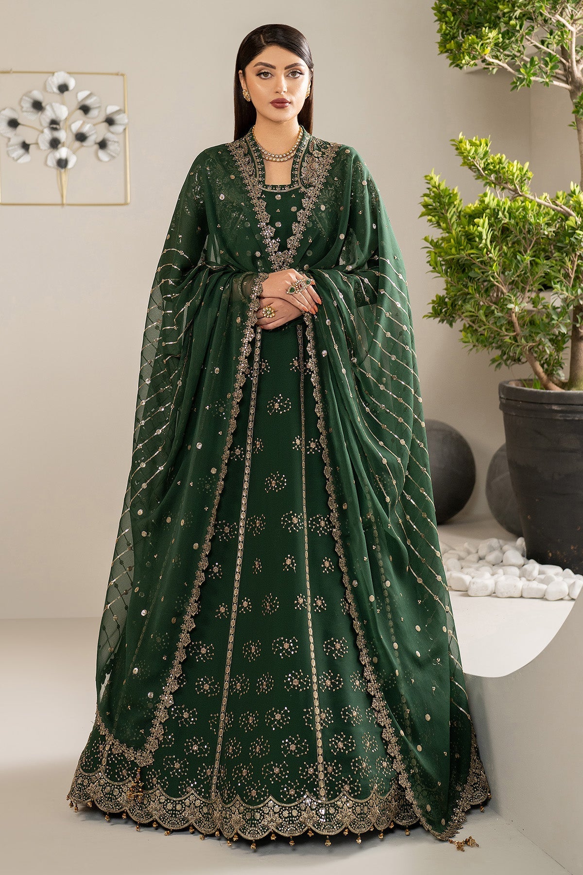 Alizeh Elza Style — Mairaz Emerald Green Wedding Maxi