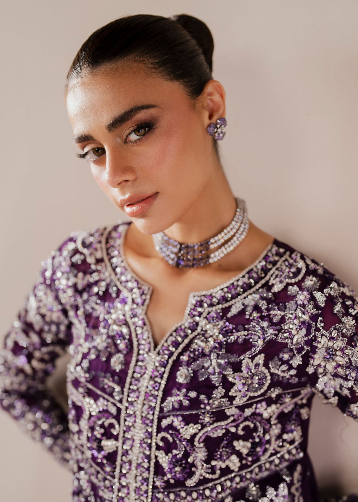 Dastoor Collection Aysel Style — Mairaz Purple Three-Piece Suit