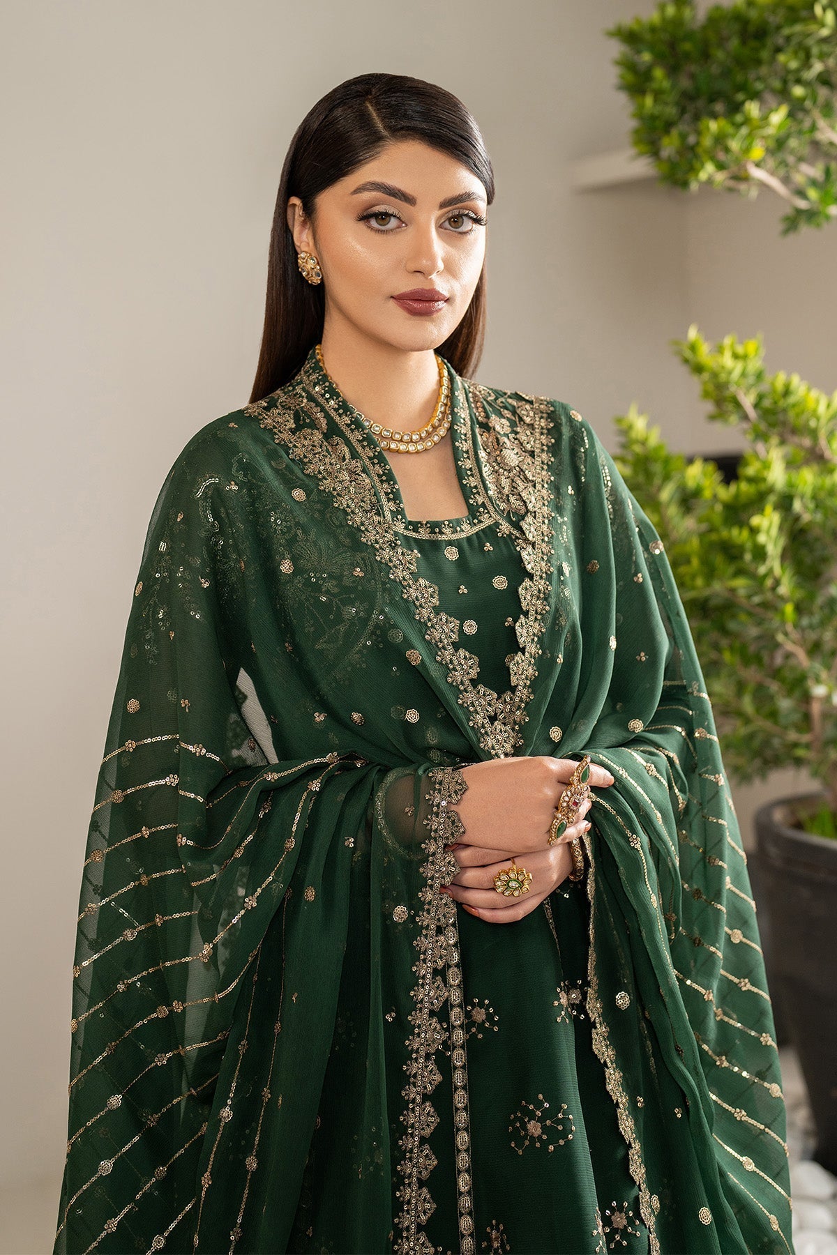 Alizeh Elza Style — Mairaz Emerald Green Wedding Maxi