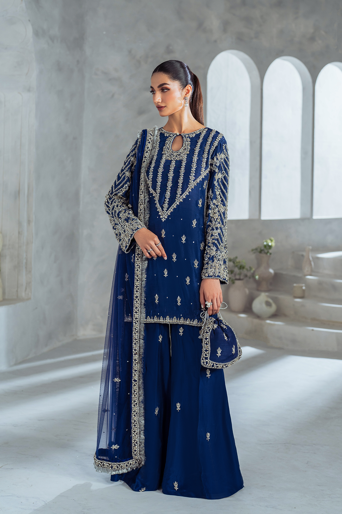 Yasha Nadir Arya Style — Mairaz Blue Three-Piece Suit