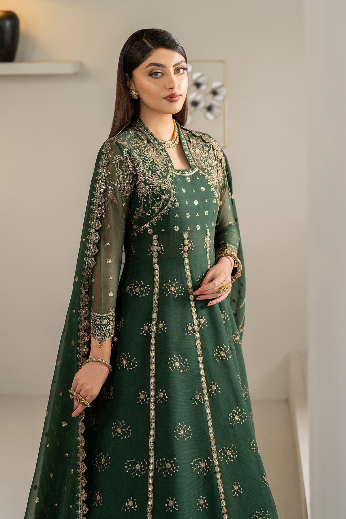 Alizeh Elza Style — Mairaz Emerald Green Wedding Maxi