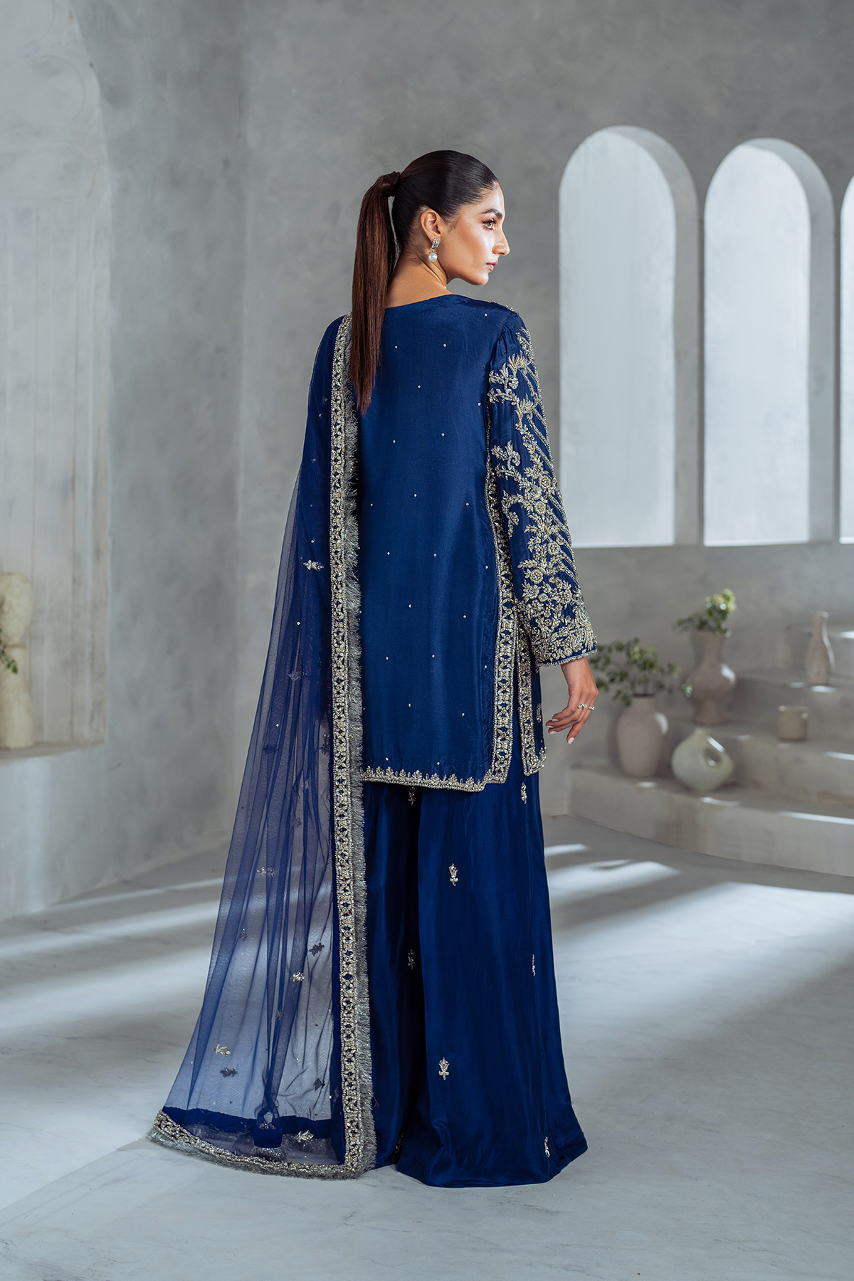 Yasha Nadir Arya Style — Mairaz Blue Three-Piece Suit