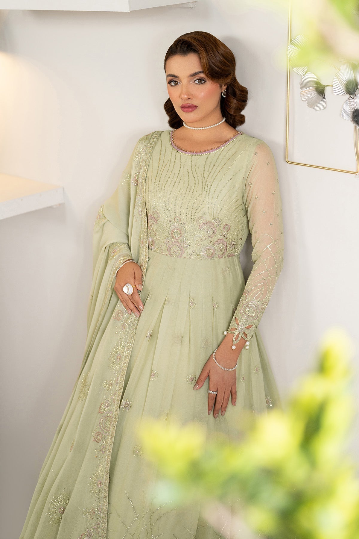 Alizeh Zenel Style — Mairaz Mint Green Three-Piece Suit