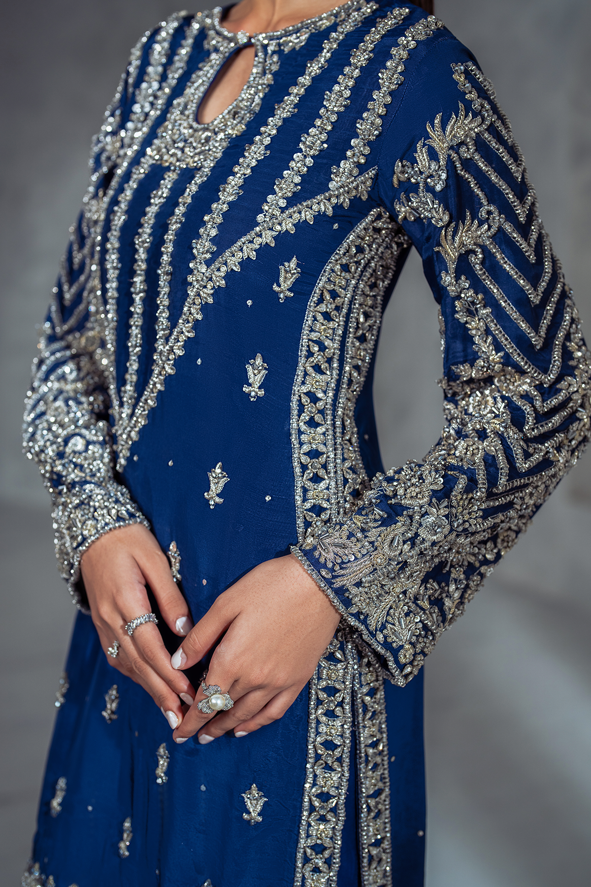 Yasha Nadir Arya Style — Mairaz Blue Three-Piece Suit