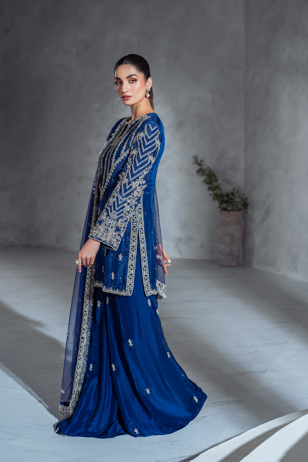 Yasha Nadir Arya Style — Mairaz Blue Three-Piece Suit
