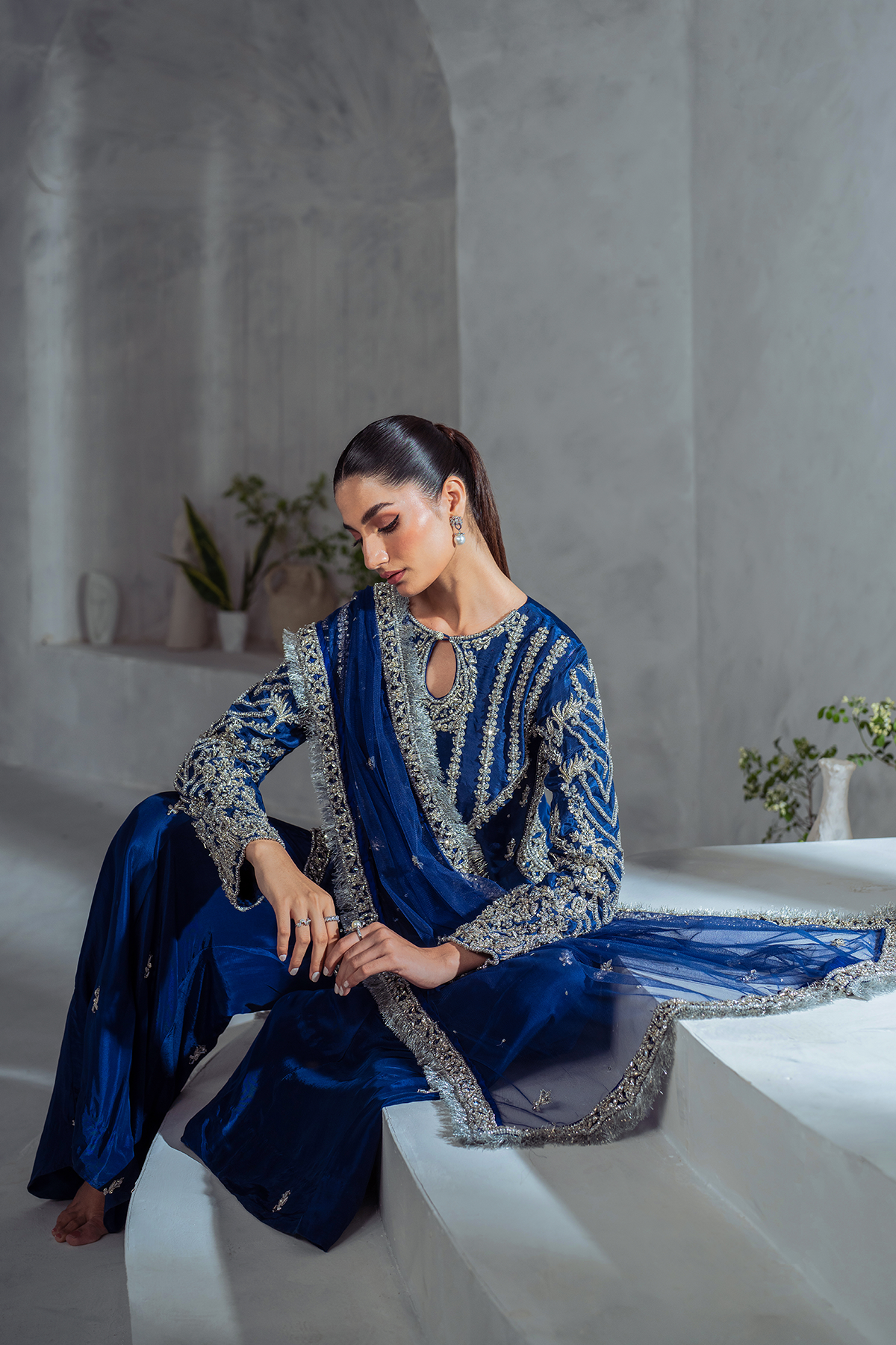 Yasha Nadir Arya Style — Mairaz Blue Three-Piece Suit
