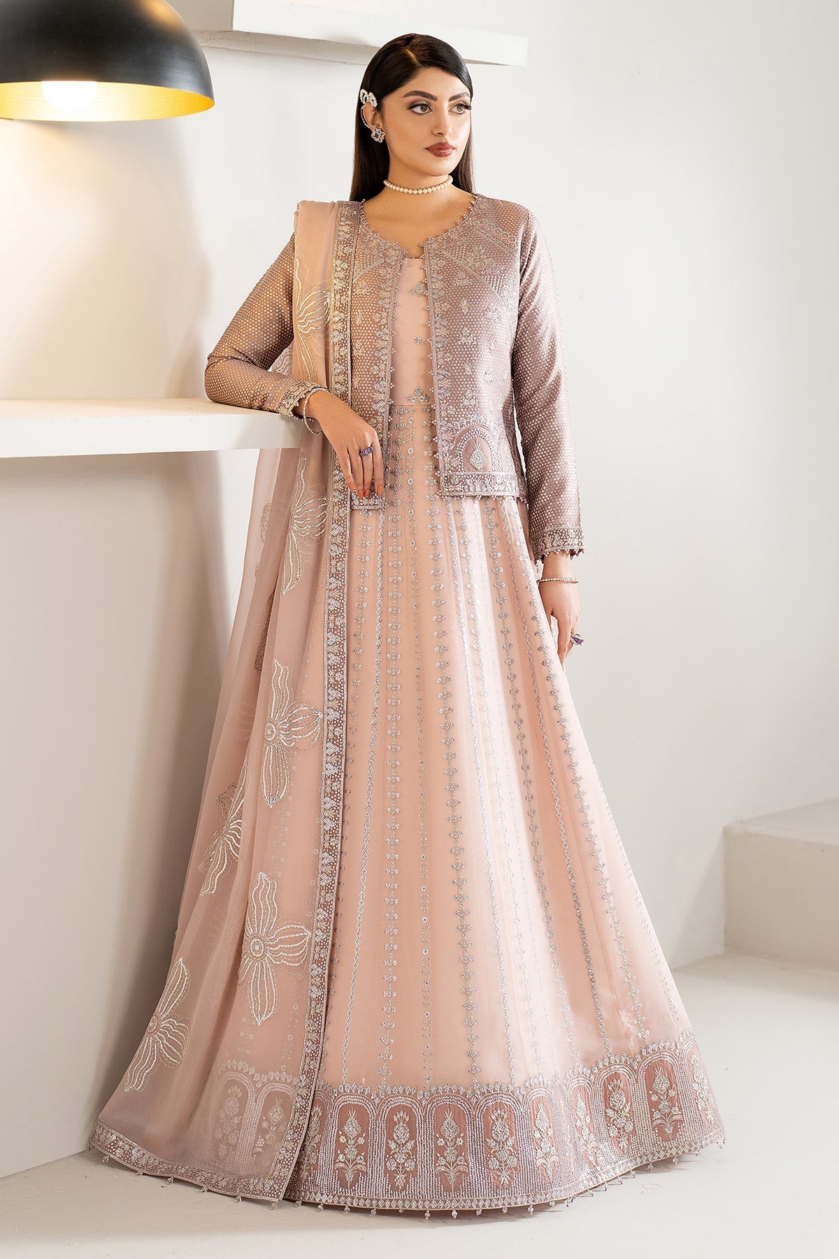 Alizeh AF-CH-2187-Nisa Style — Mairaz Pink & Silver Wedding Maxi