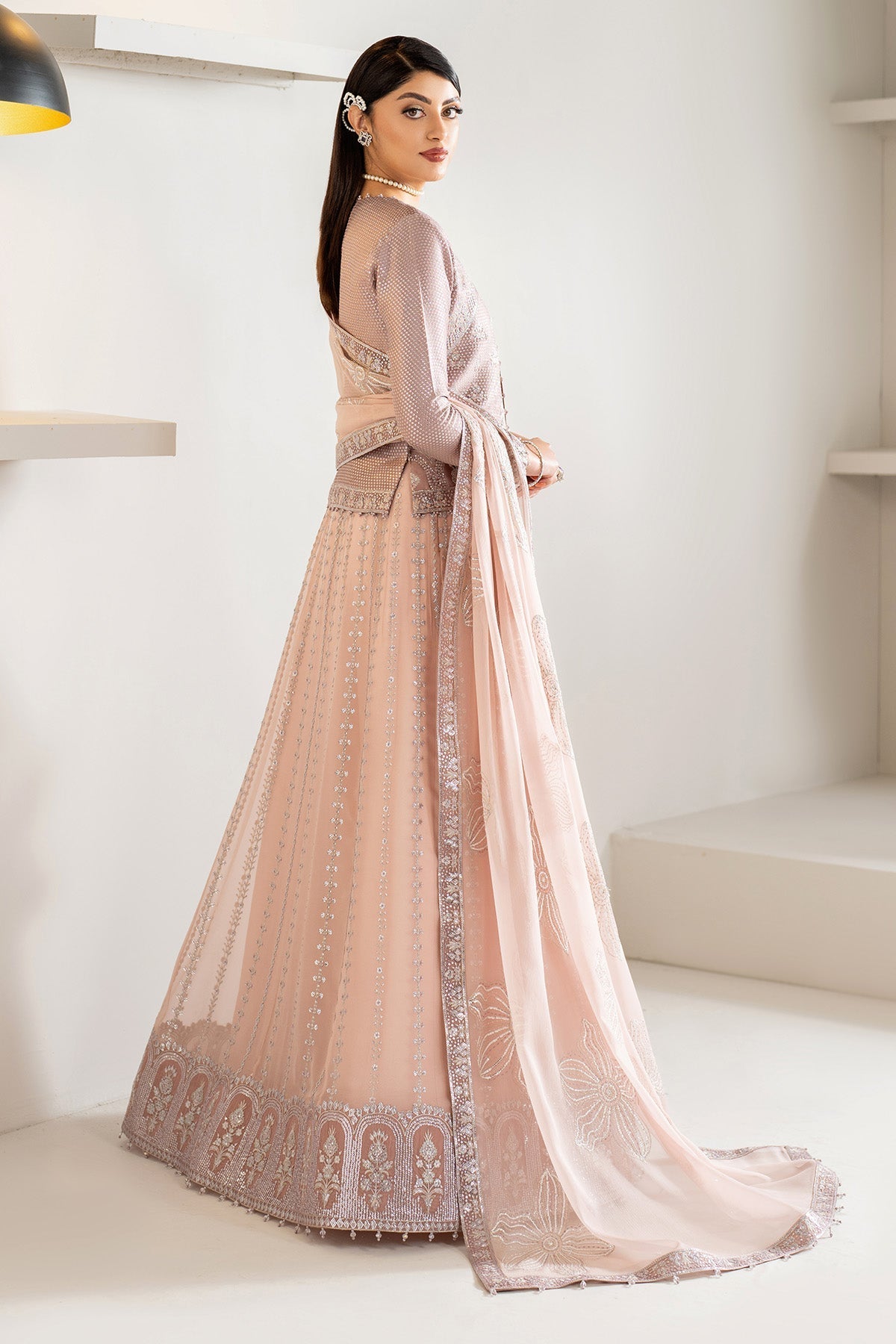 Alizeh AF-CH-2187-Nisa Style — Mairaz Pink & Silver Wedding Maxi