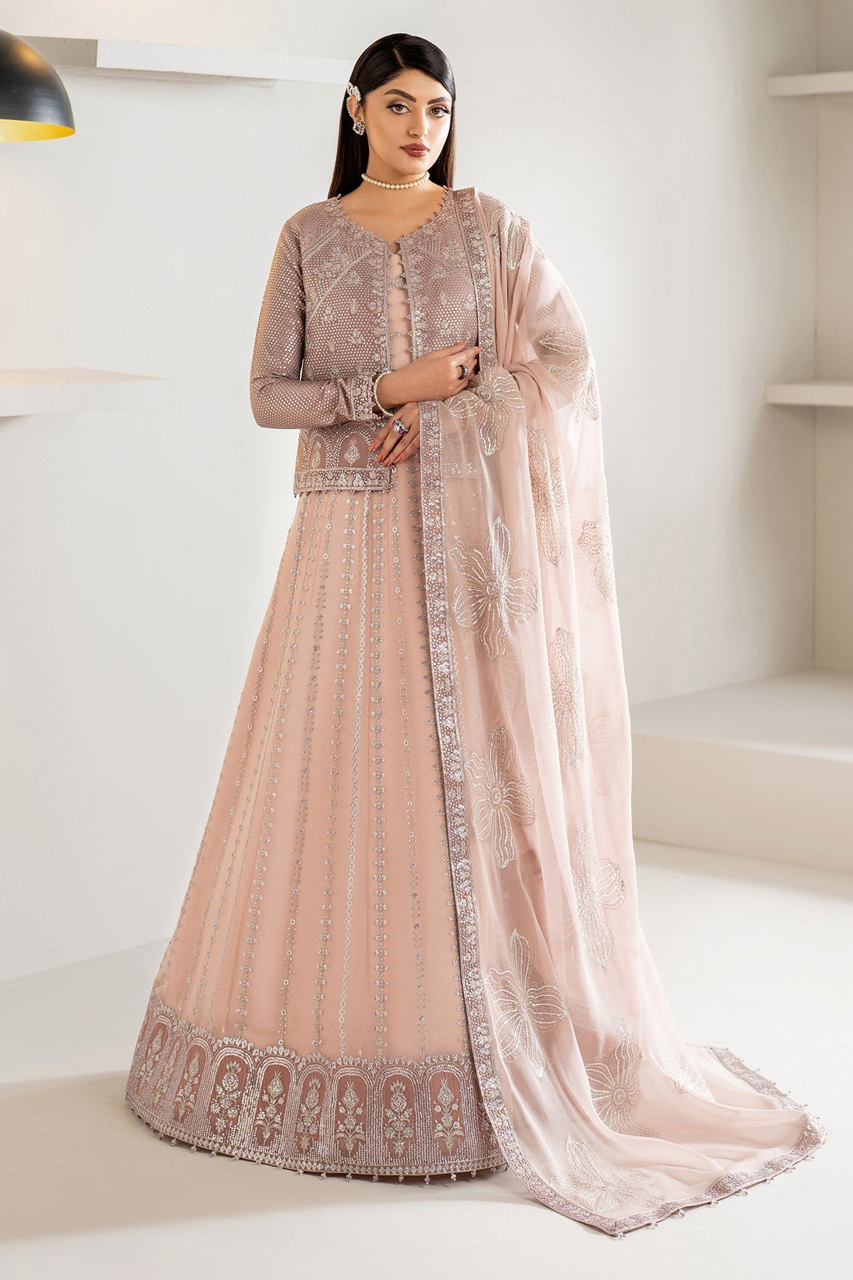Alizeh AF-CH-2187-Nisa Style — Mairaz Pink & Silver Wedding Maxi