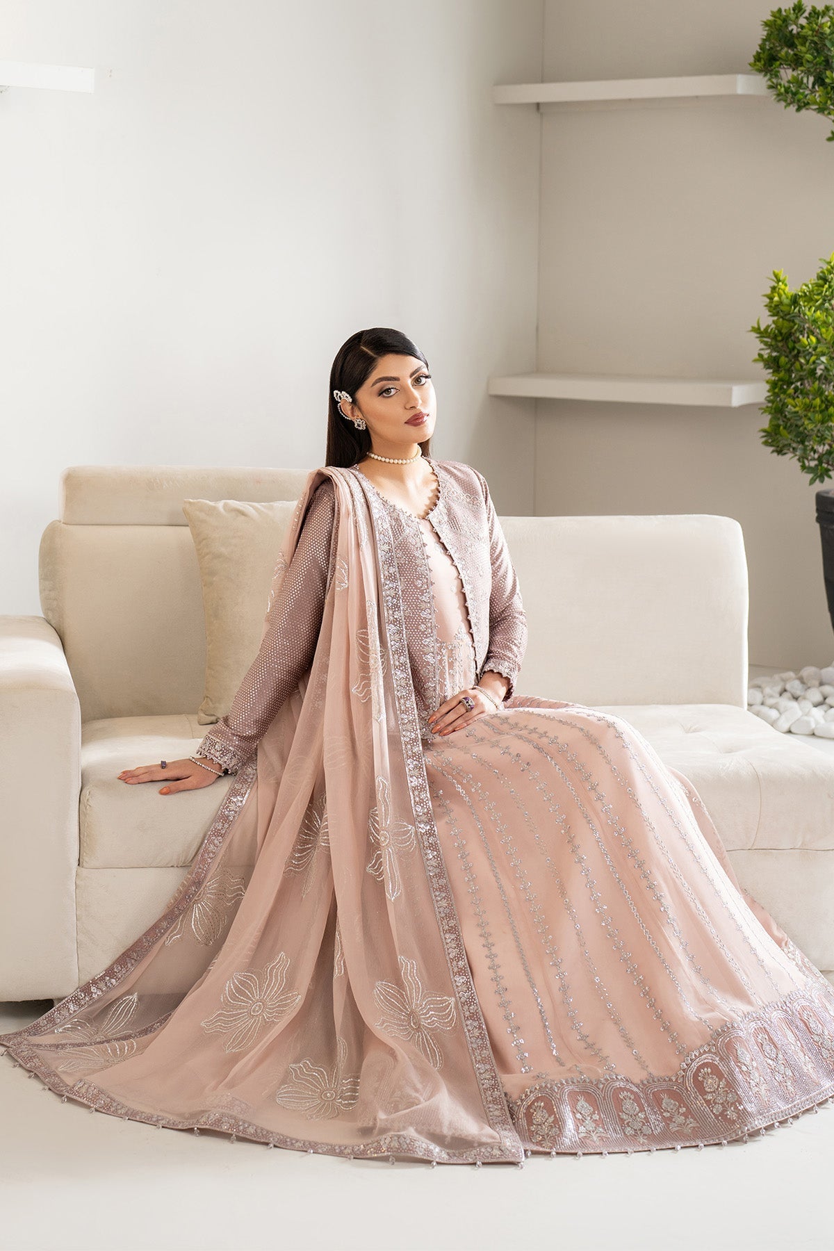Alizeh AF-CH-2187-Nisa Style — Mairaz Pink & Silver Wedding Maxi