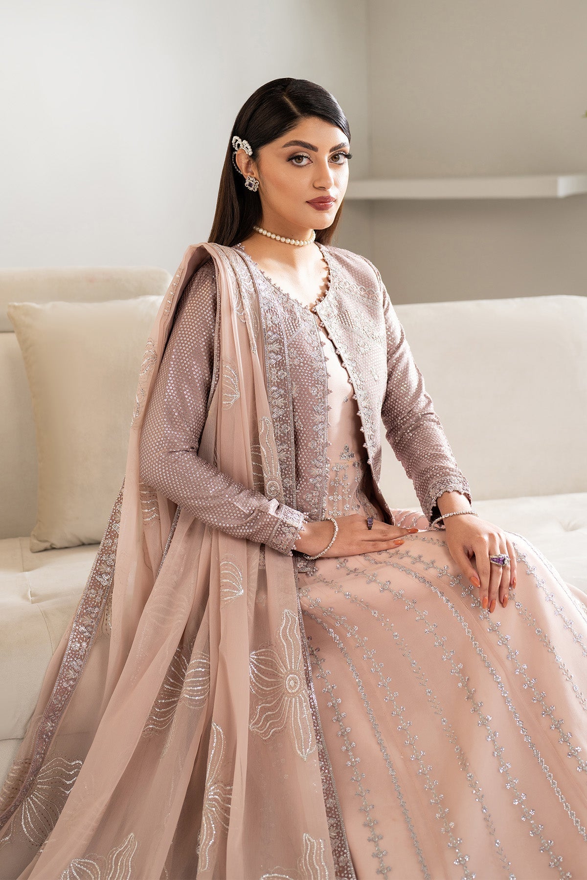 Alizeh AF-CH-2187-Nisa Style — Mairaz Pink & Silver Wedding Maxi