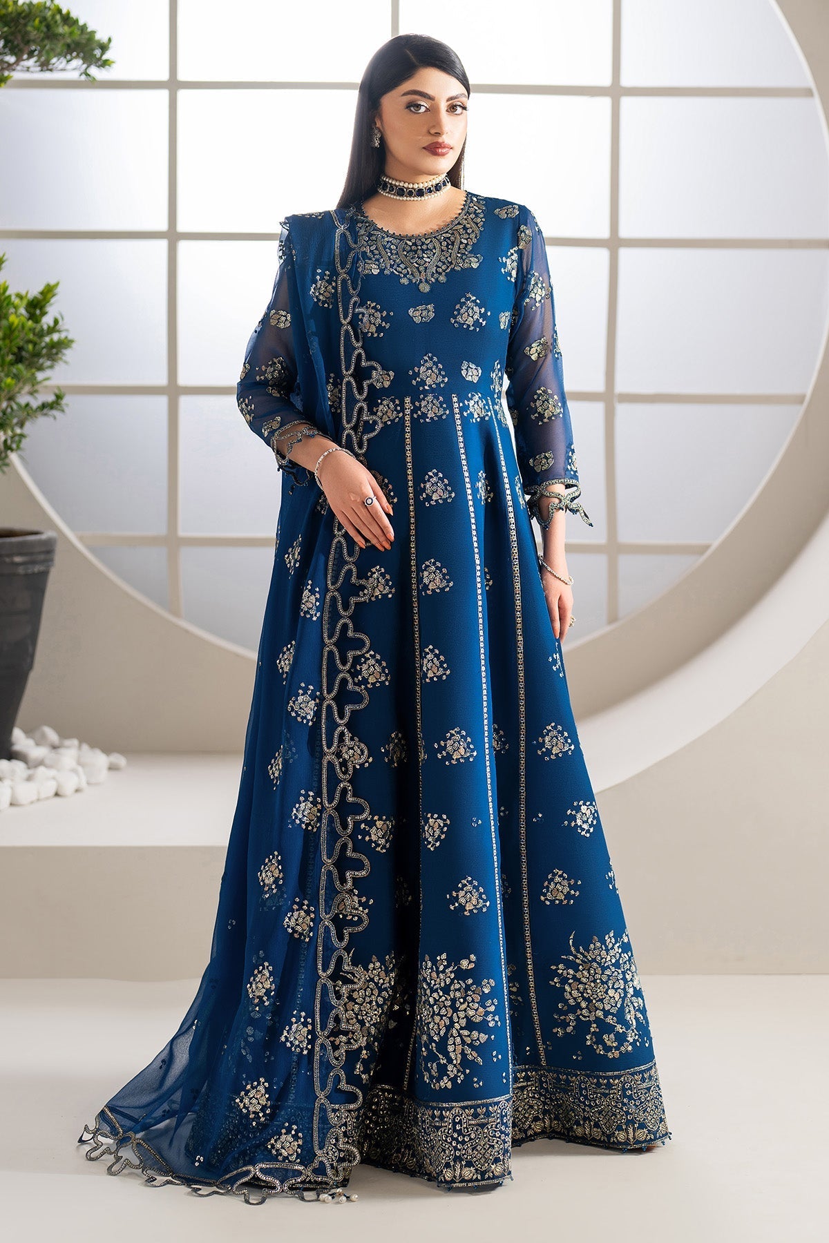 Alizeh AF-CH-2186-Pernia Style — Mairaz Midnight Blue Wedding Maxi