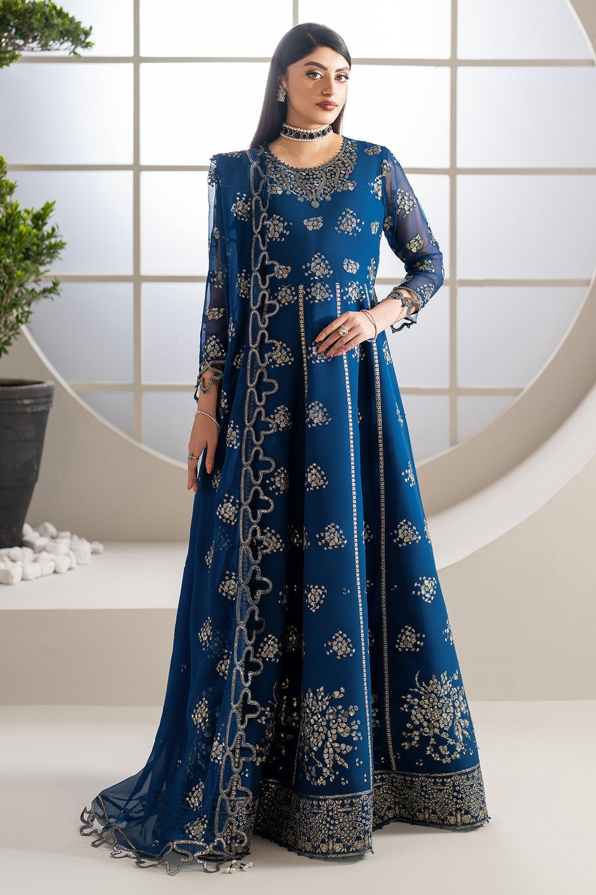 Alizeh AF-CH-2186-Pernia Style — Mairaz Midnight Blue Wedding Maxi