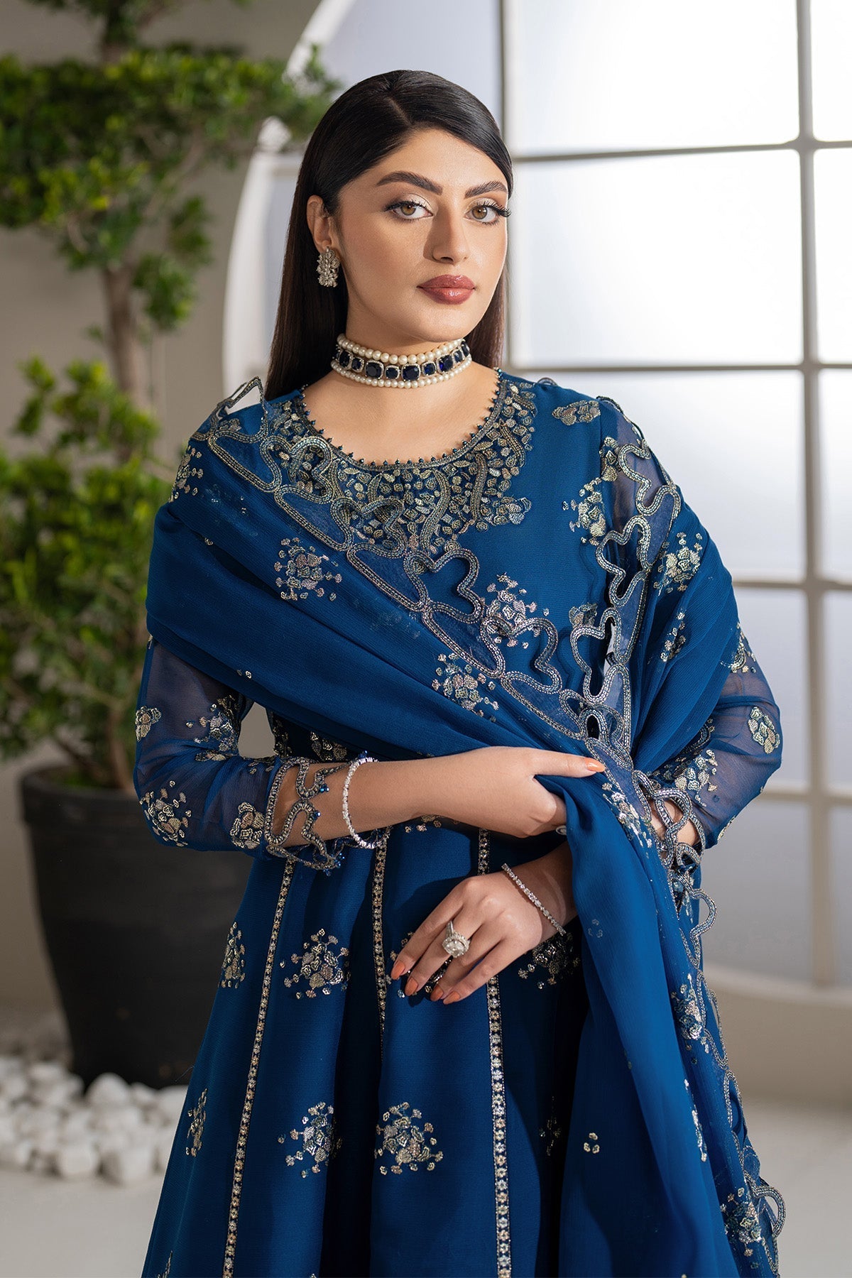 Alizeh AF-CH-2186-Pernia Style — Mairaz Midnight Blue Wedding Maxi