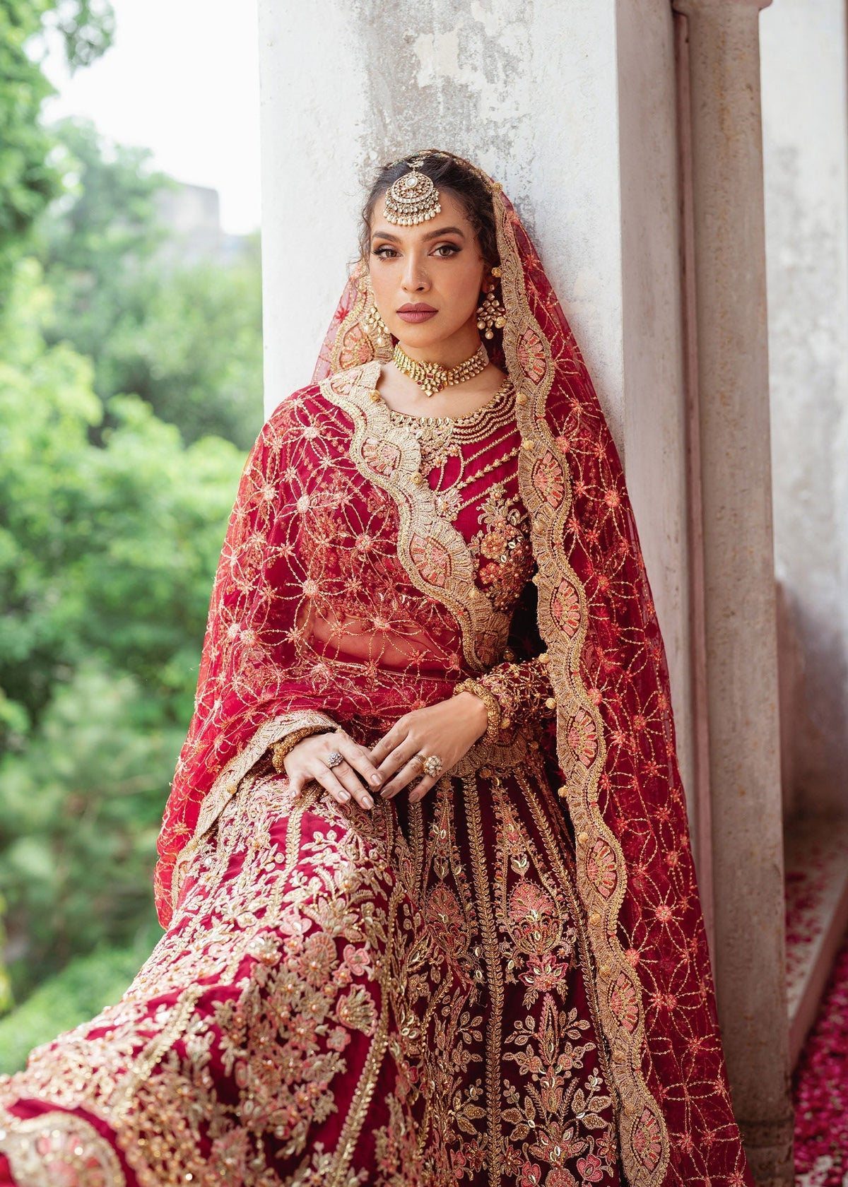 Rija maroon lehenga choli, reference outfit photograph 2 — Made by Mairaz reproduction