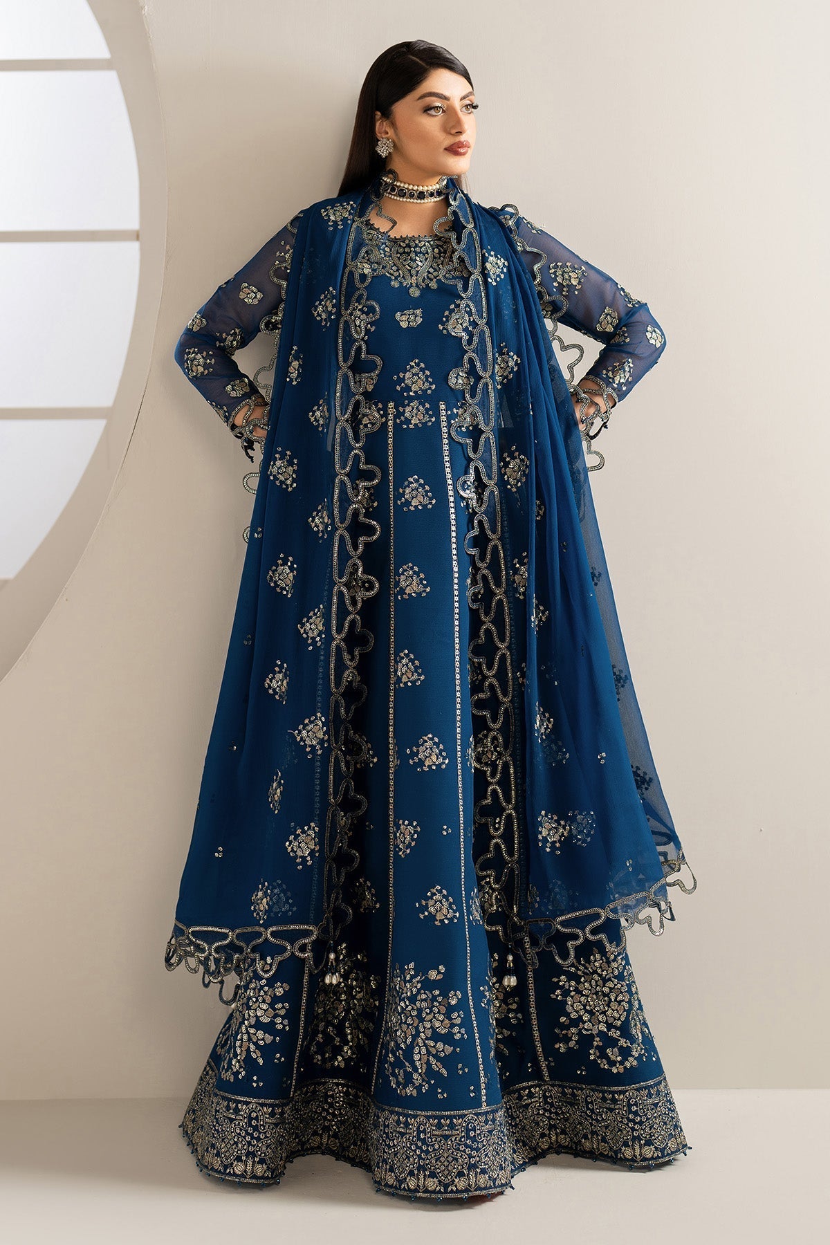 Alizeh AF-CH-2186-Pernia Style — Mairaz Midnight Blue Wedding Maxi