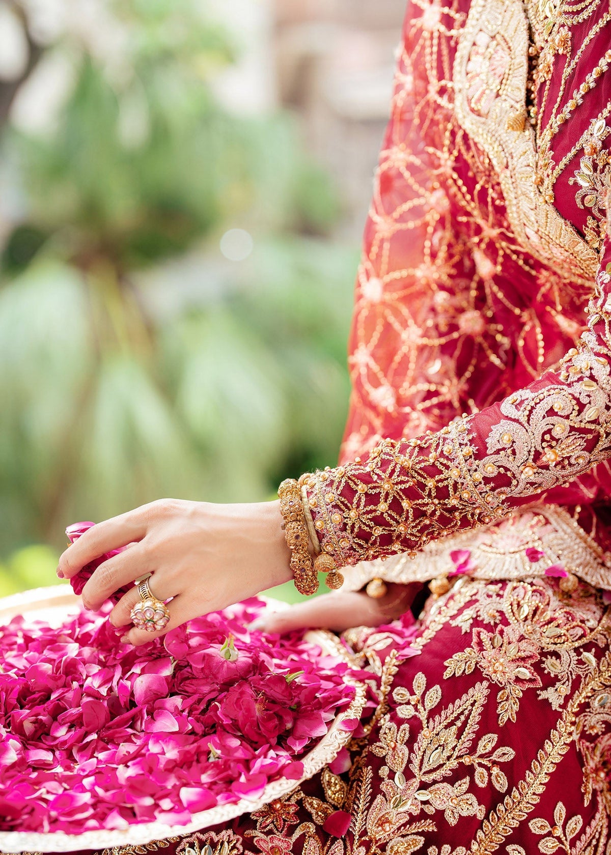 Rija maroon lehenga choli, reference outfit photograph 4 — Made by Mairaz reproduction
