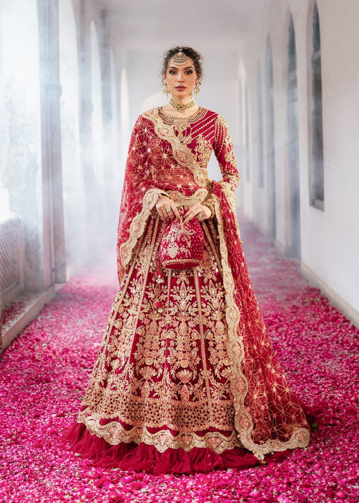 Rija maroon lehenga choli, reference outfit photograph 5 — Made by Mairaz reproduction