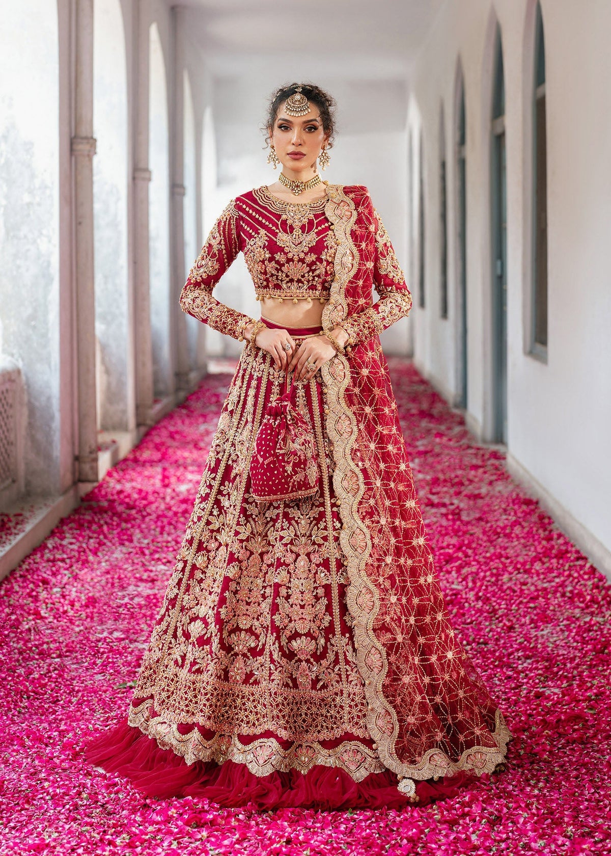 Rija maroon lehenga choli, reference outfit photograph 1 — Made by Mairaz reproduction