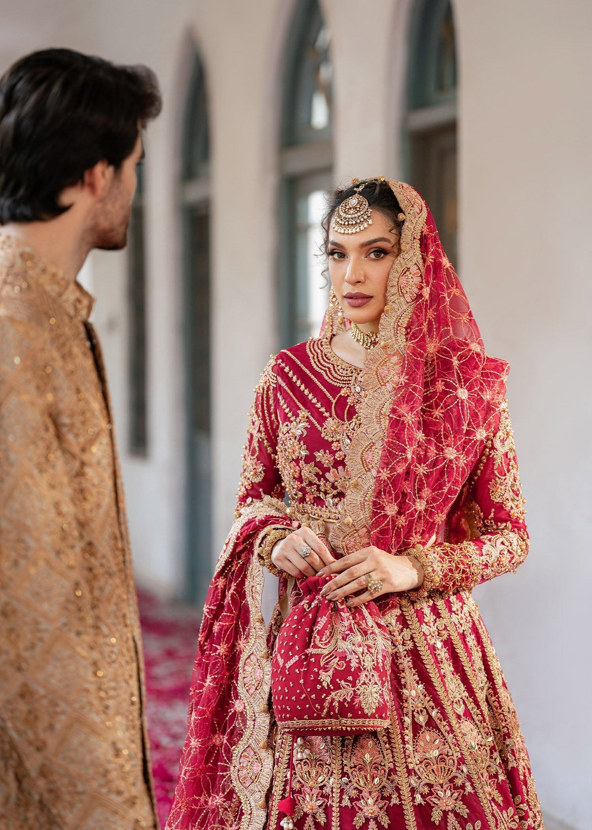 Rija maroon lehenga choli, reference outfit photograph 8 — Made by Mairaz reproduction