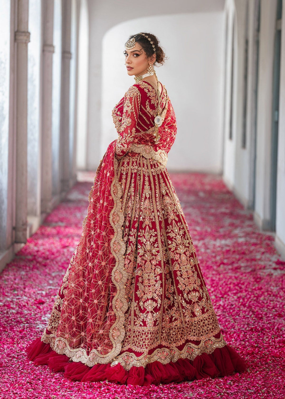 Rija maroon lehenga choli, reference outfit photograph 10 — Made by Mairaz reproduction