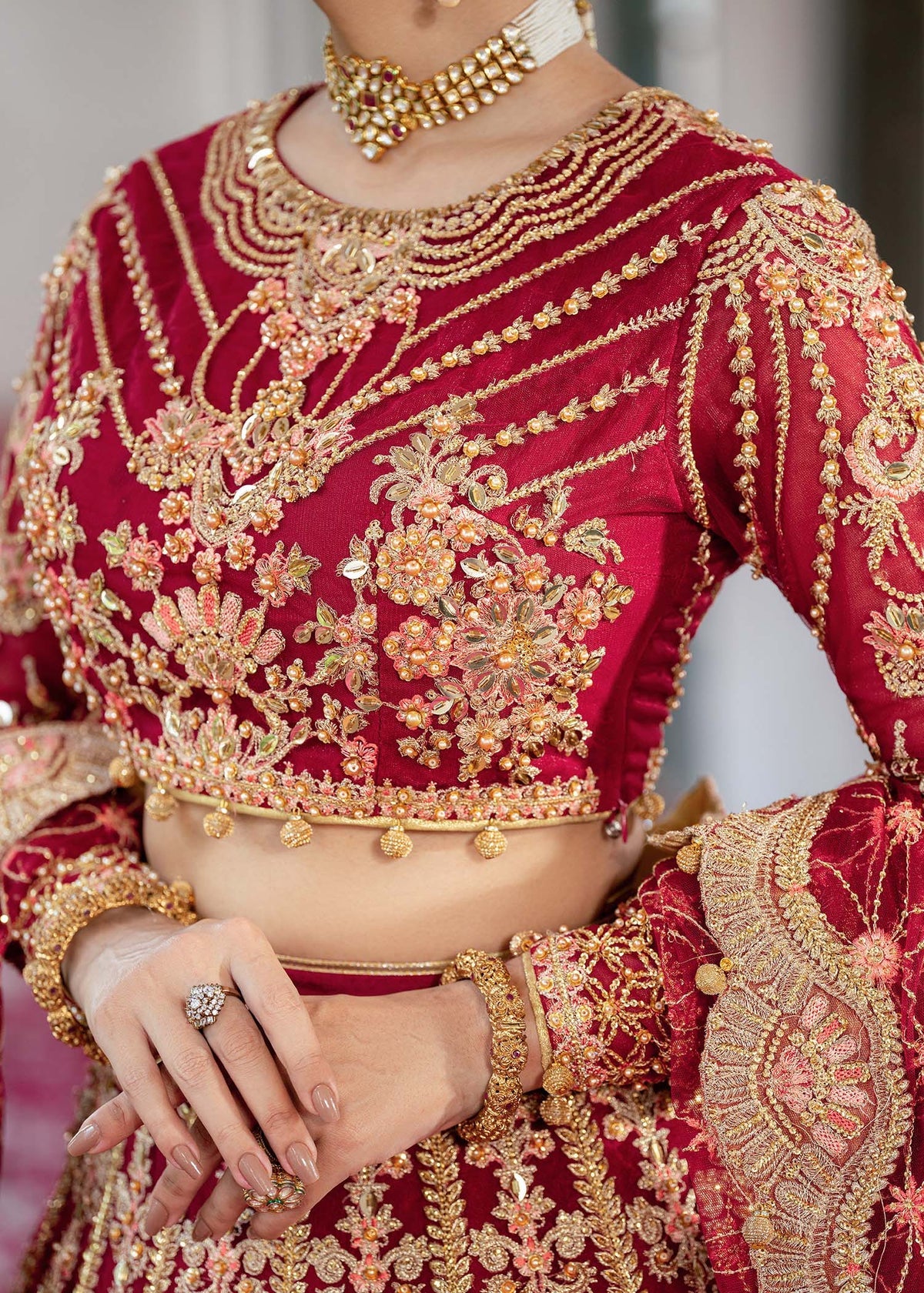 Rija maroon lehenga choli, reference outfit photograph 11 — Made by Mairaz reproduction