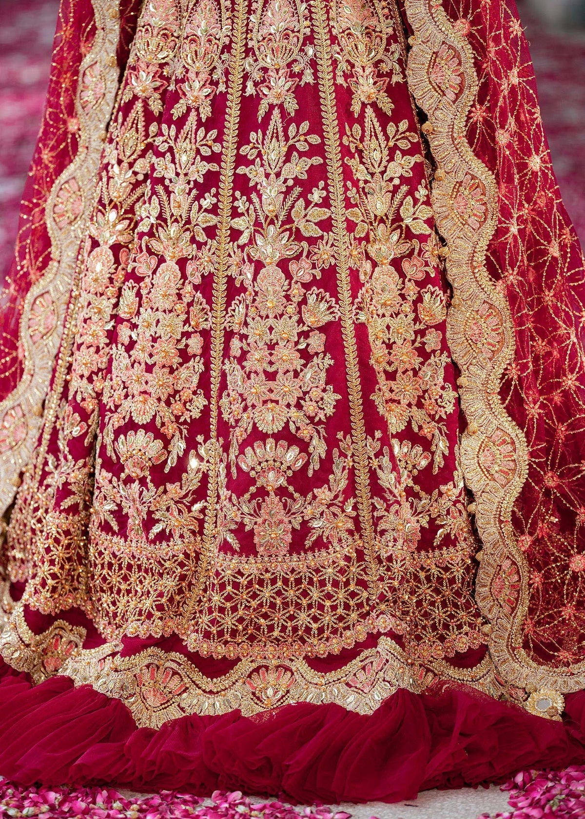 Rija maroon lehenga choli, reference outfit photograph 12 — Made by Mairaz reproduction