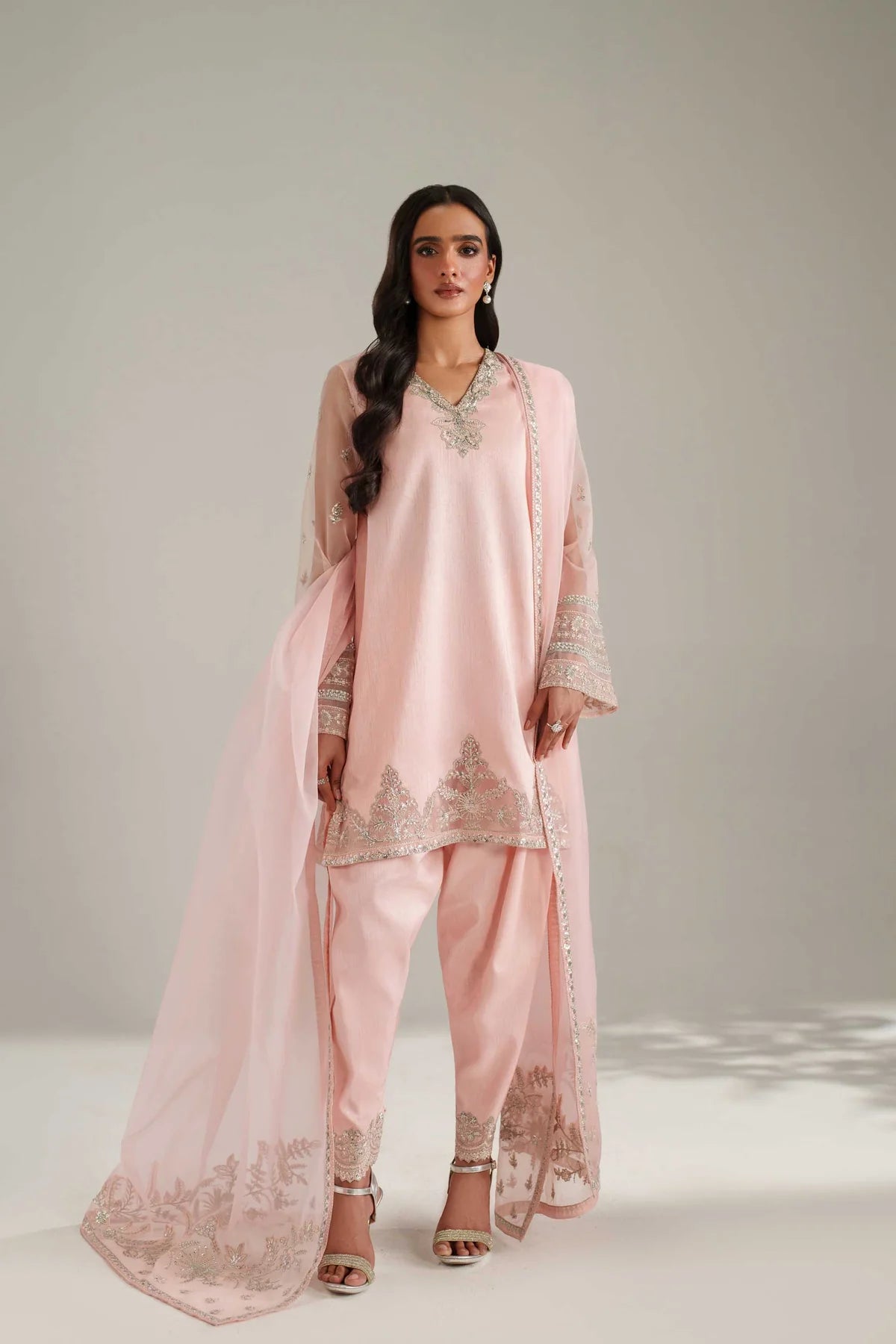 Akbar Aslam Lizaye style — Mairaz Korean silk three-piece suit reference, view 1 of 4