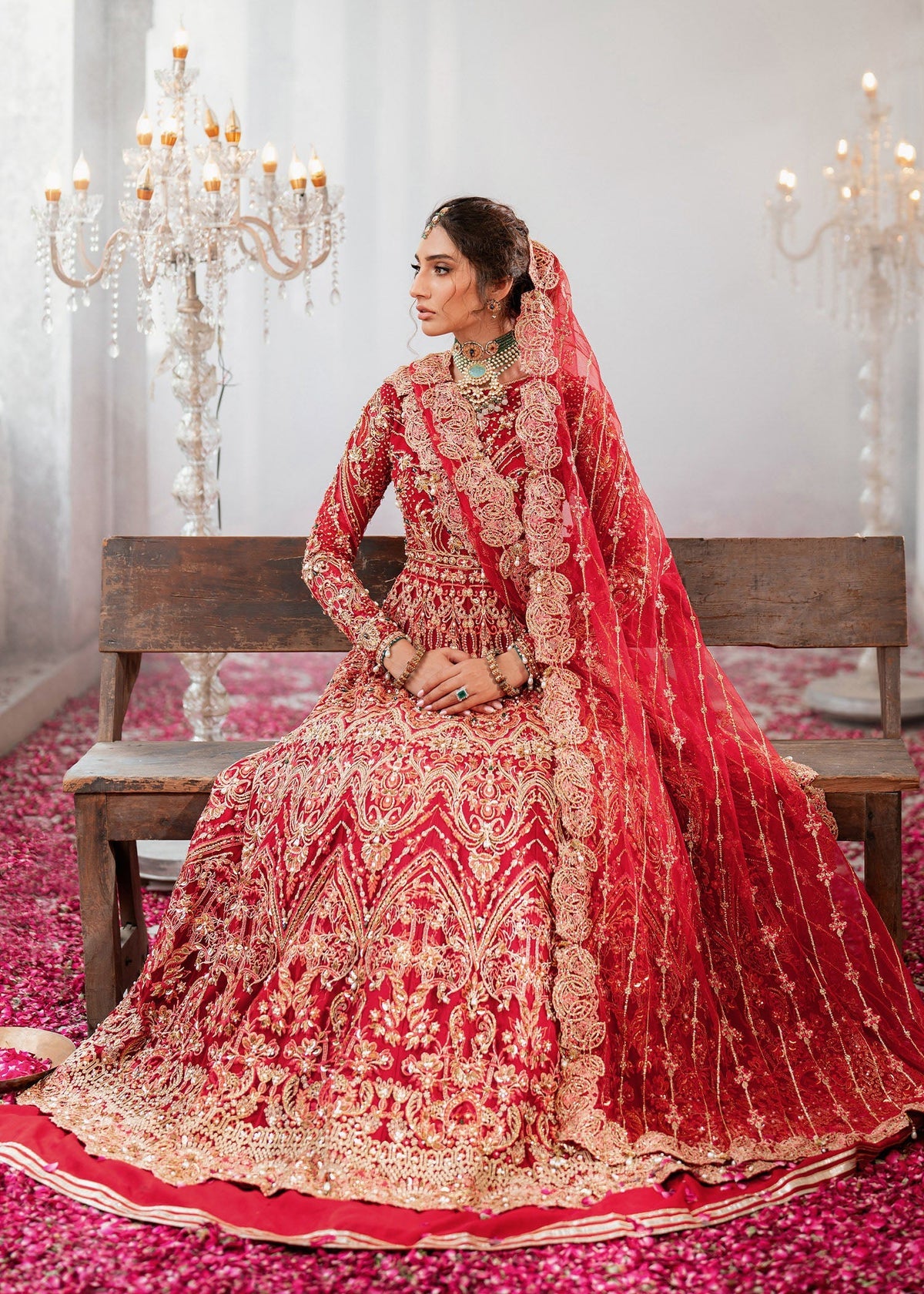 Zarish red maxi, reference outfit photograph 5 — Made by Mairaz reproduction