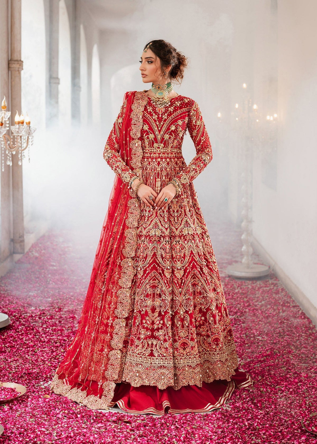 Zarish red maxi, reference outfit photograph 1 — Made by Mairaz reproduction